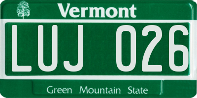 VT license plate LUJ026