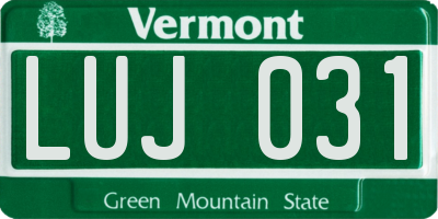 VT license plate LUJ031