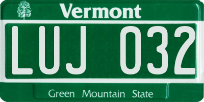 VT license plate LUJ032