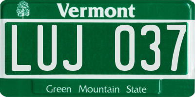 VT license plate LUJ037