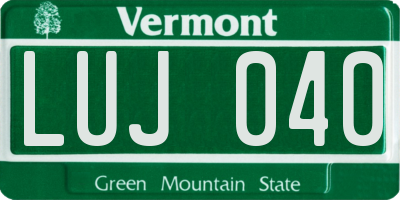 VT license plate LUJ040