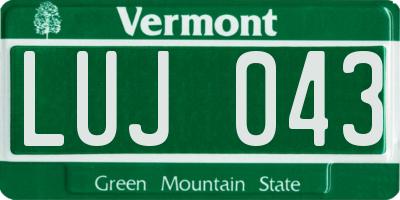 VT license plate LUJ043