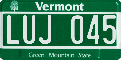 VT license plate LUJ045