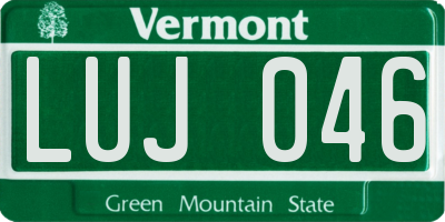 VT license plate LUJ046