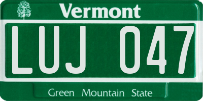 VT license plate LUJ047