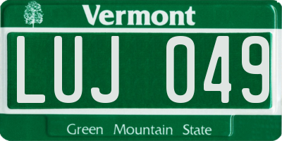 VT license plate LUJ049