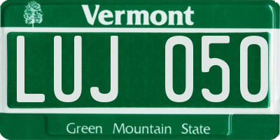 VT license plate LUJ050