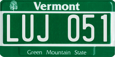 VT license plate LUJ051