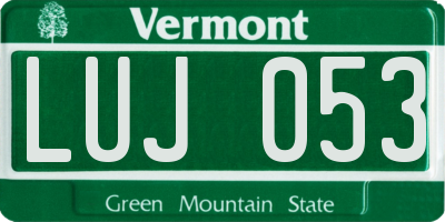 VT license plate LUJ053