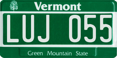 VT license plate LUJ055