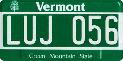 VT license plate LUJ056