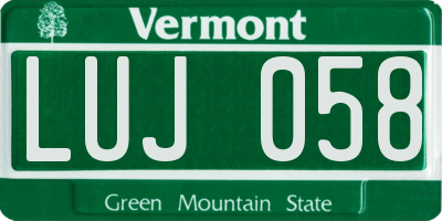 VT license plate LUJ058