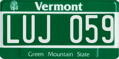 VT license plate LUJ059