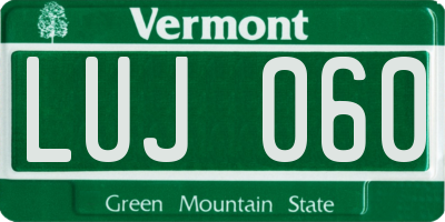 VT license plate LUJ060