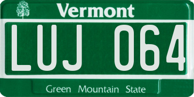 VT license plate LUJ064