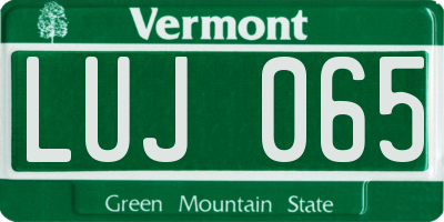 VT license plate LUJ065