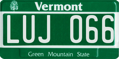 VT license plate LUJ066