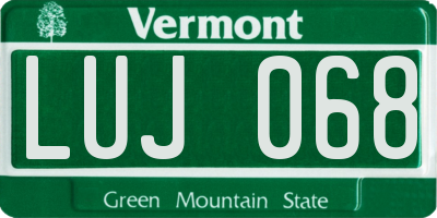 VT license plate LUJ068