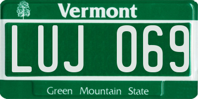 VT license plate LUJ069