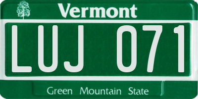 VT license plate LUJ071