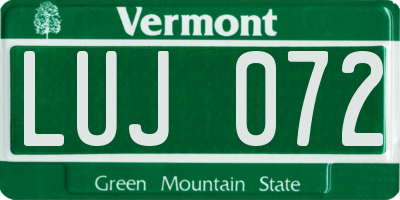 VT license plate LUJ072