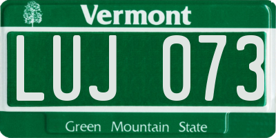 VT license plate LUJ073