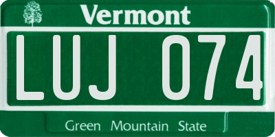VT license plate LUJ074