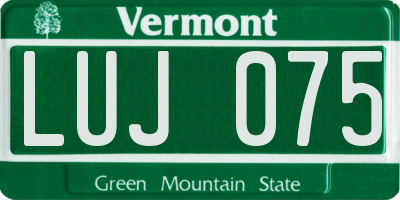 VT license plate LUJ075