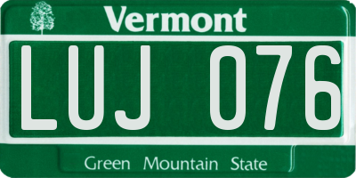 VT license plate LUJ076