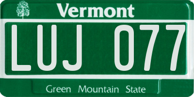 VT license plate LUJ077