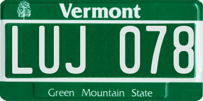 VT license plate LUJ078