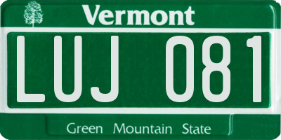 VT license plate LUJ081