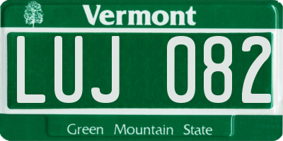 VT license plate LUJ082