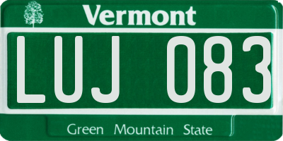 VT license plate LUJ083