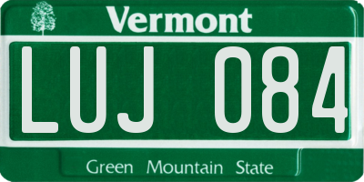 VT license plate LUJ084