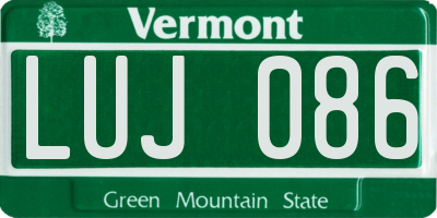 VT license plate LUJ086