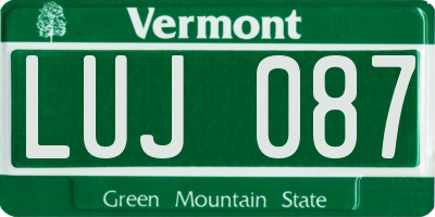 VT license plate LUJ087