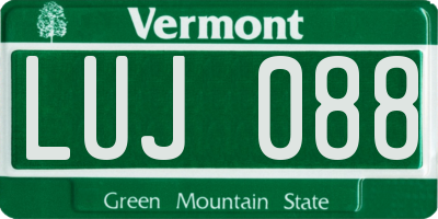 VT license plate LUJ088