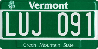 VT license plate LUJ091