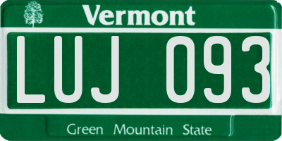 VT license plate LUJ093