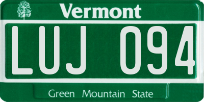 VT license plate LUJ094