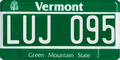 VT license plate LUJ095