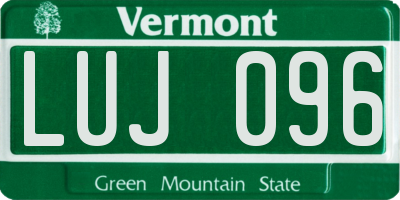 VT license plate LUJ096