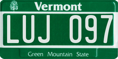VT license plate LUJ097