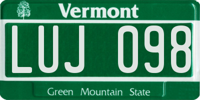 VT license plate LUJ098