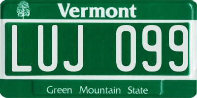 VT license plate LUJ099