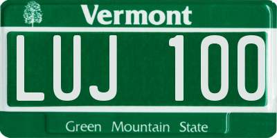 VT license plate LUJ100