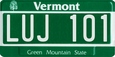 VT license plate LUJ101