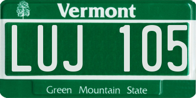 VT license plate LUJ105