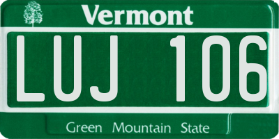 VT license plate LUJ106